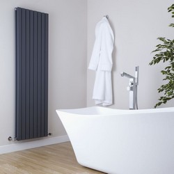 Milano Capri - Anthracite Vertical Flat Panel Double Designer Radiator 1600mm x 472mm