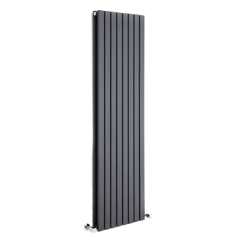 Milano Capri - Anthracite Vertical Flat Panel Double Designer Radiator 1600mm x 472mm