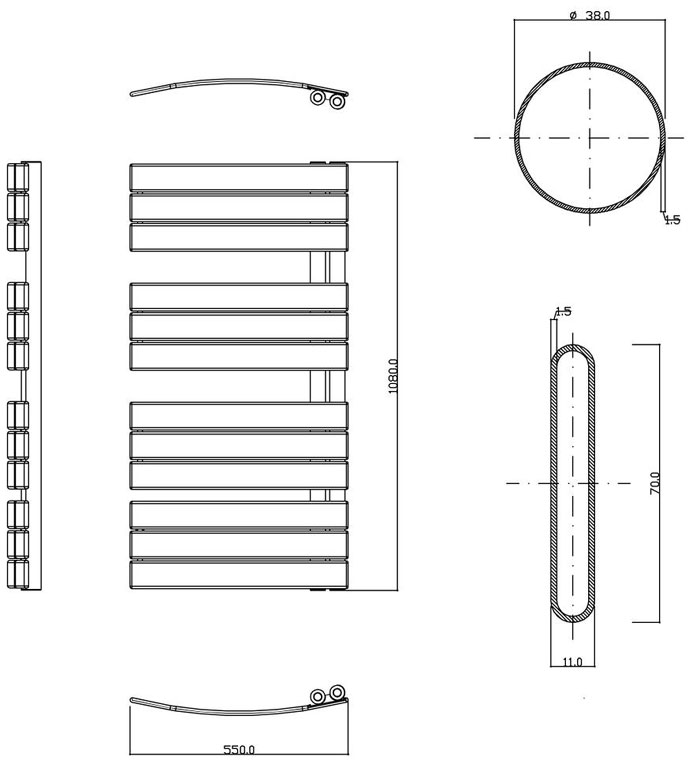 Hudson Reed Elgin Chrome Designer Towel Radiator | HL336