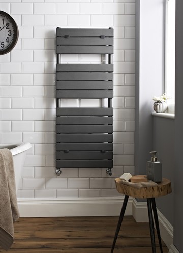 Hudson Reed Flat Panel Anthracite Designer Heated Towel Rail Radiator | HLA35