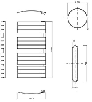 Hudson Reed Elgin Anthracite Designer Towel Radiator | HLA36