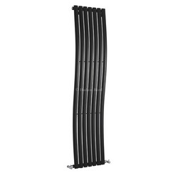 Hudson Reed Revive High Gloss Black Wave Designer Radiator | HLB95