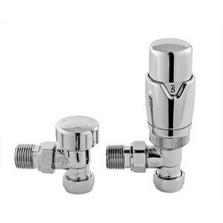 Hudson Reed Chrome Modern Thermostatic Radiator Valves Angled | HT315