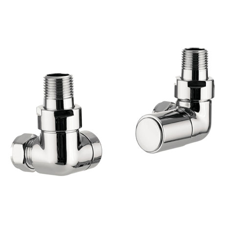 Hudson Reed Chrome Radiator Valves Corner Pair Flat Front | HT321