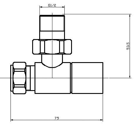 Hudson Reed Chrome Square Modern Radiator Valves - Angled | HT324