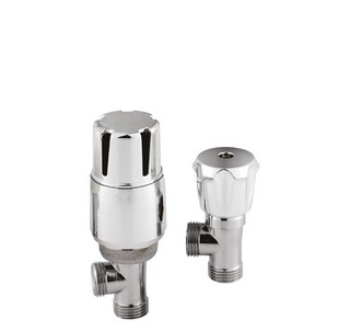 Hudson Reed Chrome Thermostatic Radiator Valves Angled | HT326